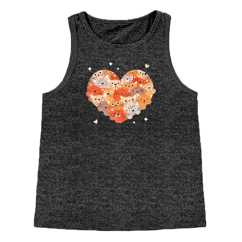 Star Love Cats Of Different Colors Love Sports Print Women Tank Tops Loose O-neck Sleeveless Casual Vest Women's Tops