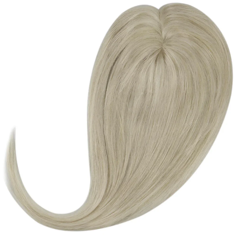 LaaVoo Virgin Topper Mono And PU Base Hair 3*5inch Human High Quality Hair Pieces For Thinning Hair Natural Topper Real Hair