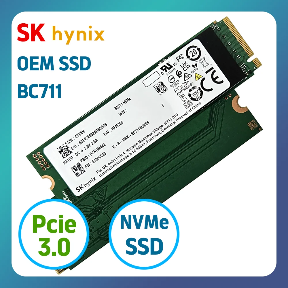 [SCNC] SK Hynix PCIe 3.0 M.2 NVMe SSD BC711 256GB, 512GB 2280