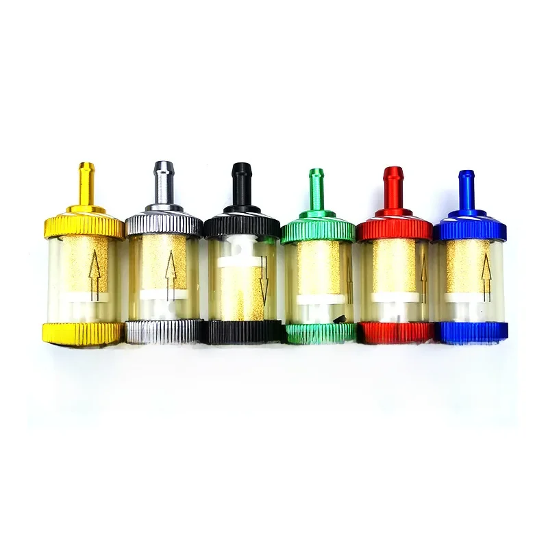 AliExpress 6mm/8mm CNC Aluminum Alloy Glass Motorcycle Gas Fuel Gasoline Oil Filter Moto Accessories for ATV Dirt Pit Bike Motocross