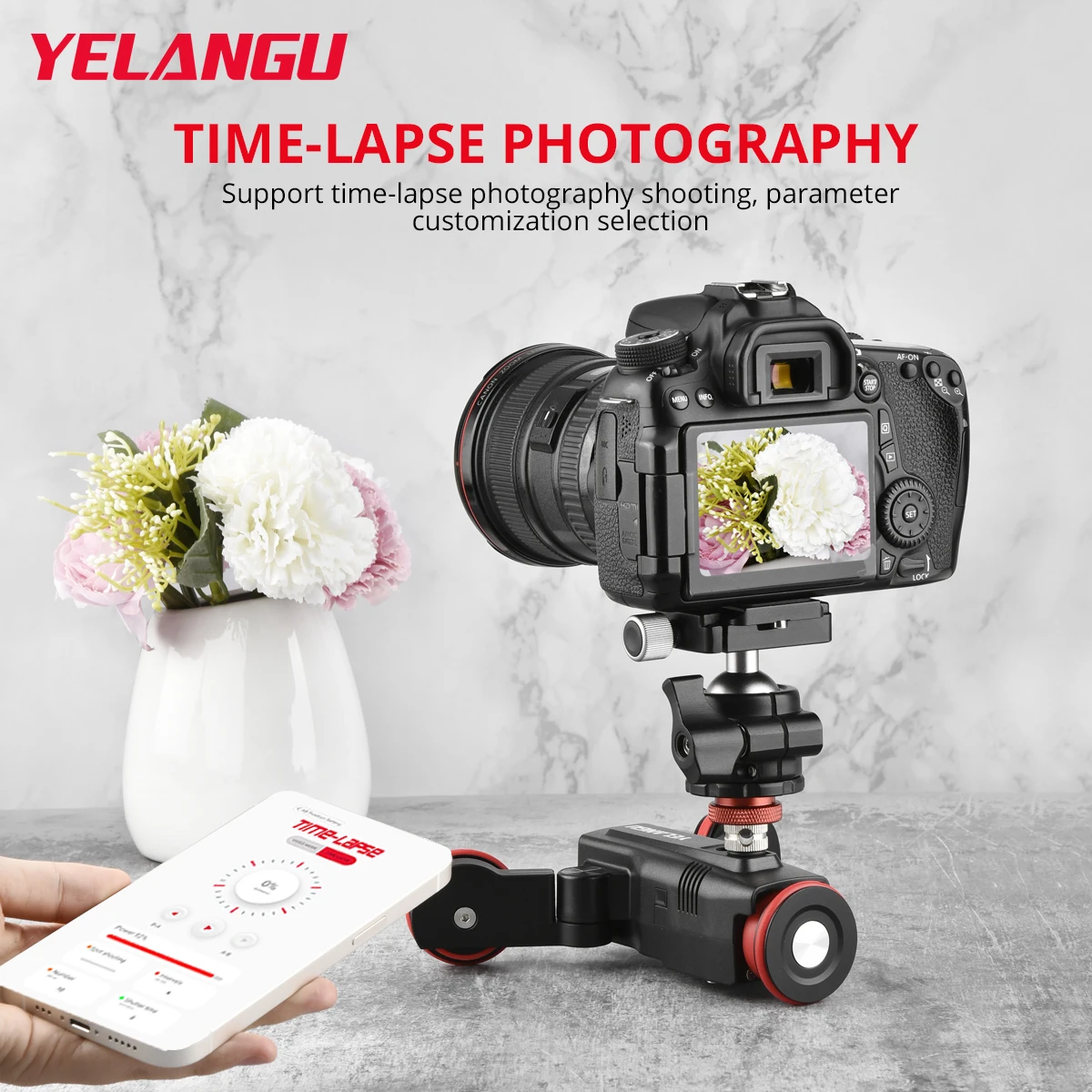 YELANGU L4 PRO L5i Camrea Dolly Camera Video Dolly Wireless Remote Control Speed Mini Slider Skater for Canon Nikon Sony Camera