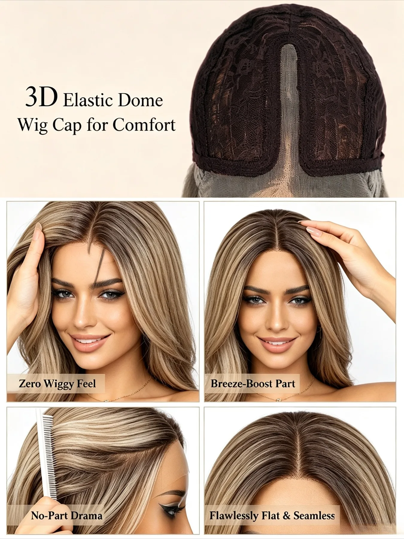 Fashion Synthetic Hair Wigs 20 Inches Straight Layered Ash Blonde Highlight Dark Roots Machine Woven Heat Resistant Fiber Beginn