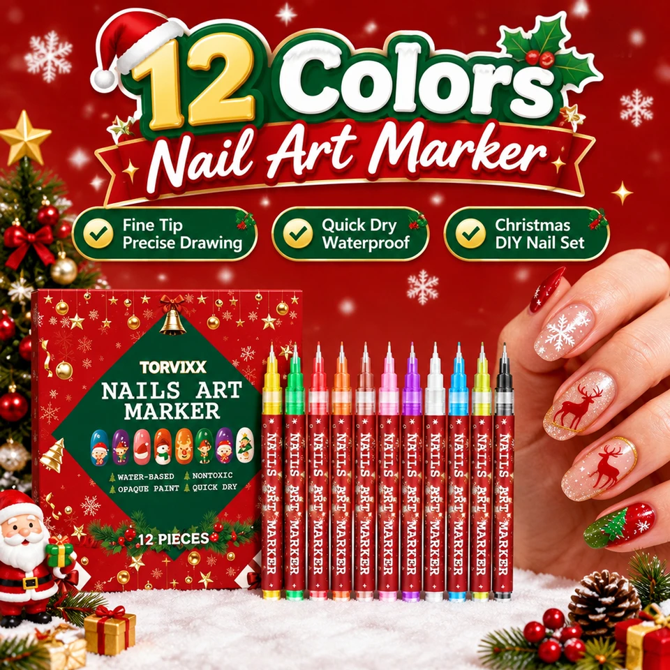 Torvikx 12 Color Nail Art Marker Set