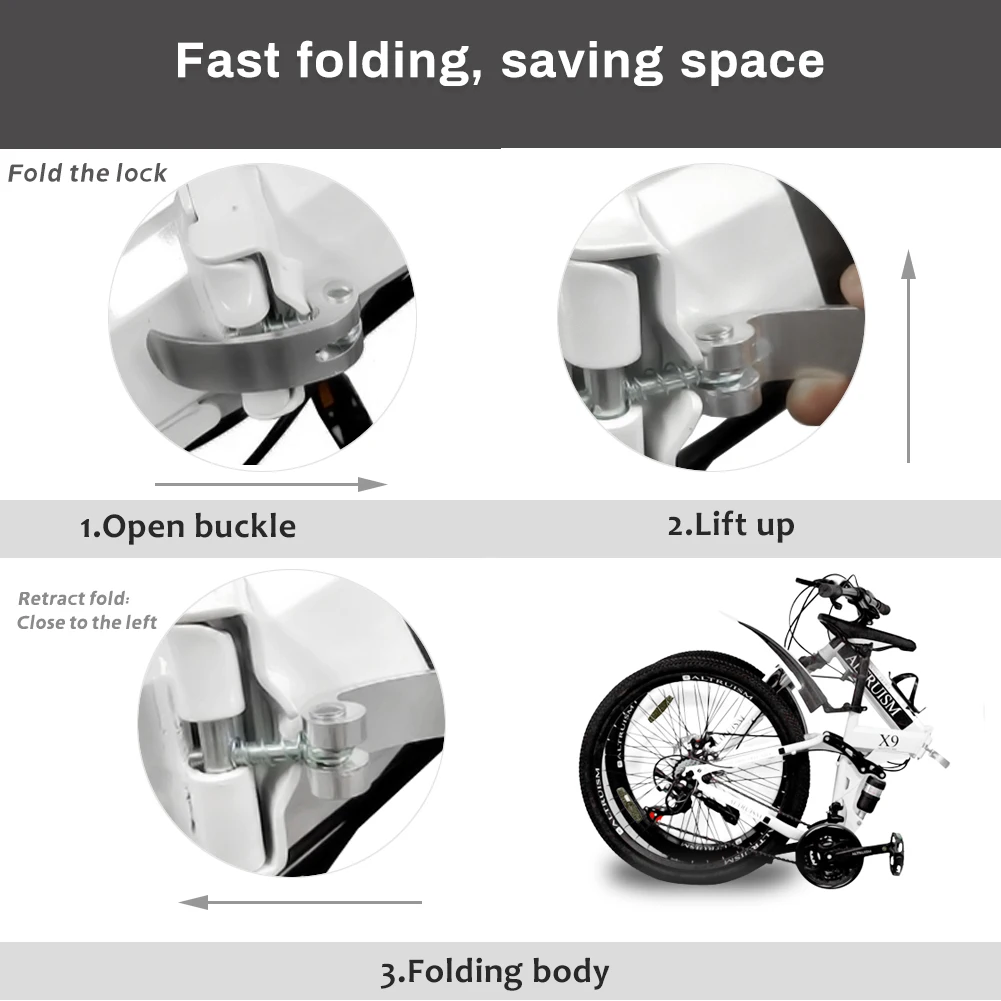 X9 21Speed Shimano للطي دراجة هوائية جبلية مكبح قرصي 26 بوصة دراجة ماركة الدراجات للنساء الرجال الاطفال |   دراجة ألتروزم #6