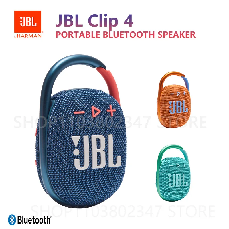 Оригинальный портативный мини-динамик JBL Clip 4, водонепроницаемые уличные басовые динамики с крючком, динамик с длительным сроком службы батареи