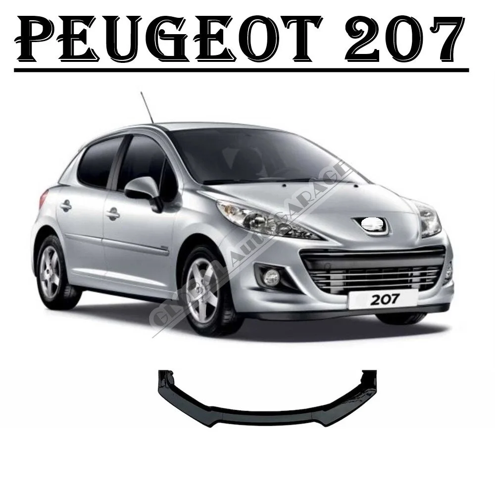 For Peugeot 207 Front Bumper Attachment Lip 2006-2014 Piano Glossy Black Splitter Diffuser Universal Spoiler Bumper