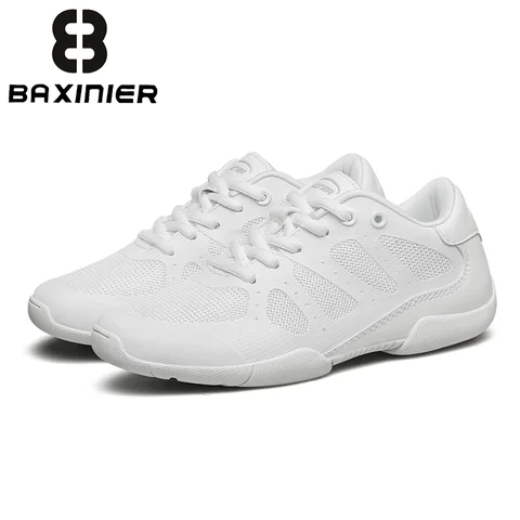 BAXINIER Girls Youth Cheerleading Dance Sneakers Iridescent Snake Print Lightweight Breathable Training Sport Shoes Kids Casual Walking