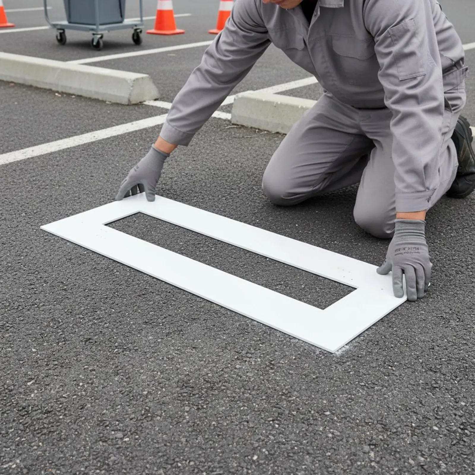 Foldable Road Line Stencil Asphalt Concrete Pavement Marking Template for Parking Lot Spray Painting