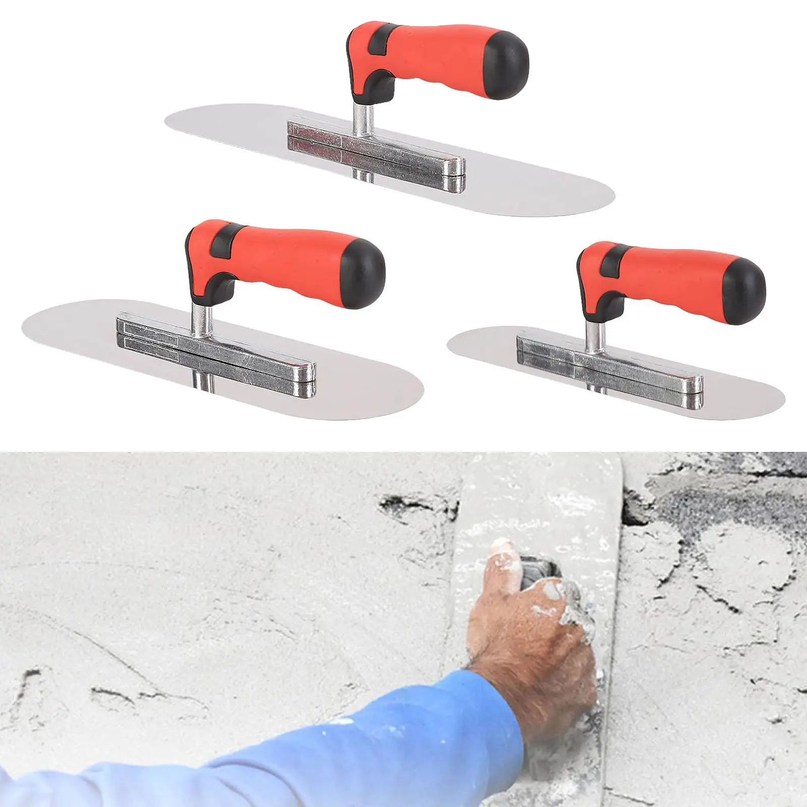 Stainless Steel Plastering Trowel for Drywall Plastering Construction Cement Tiling Scraping Concrete Flat Finishing Trowel