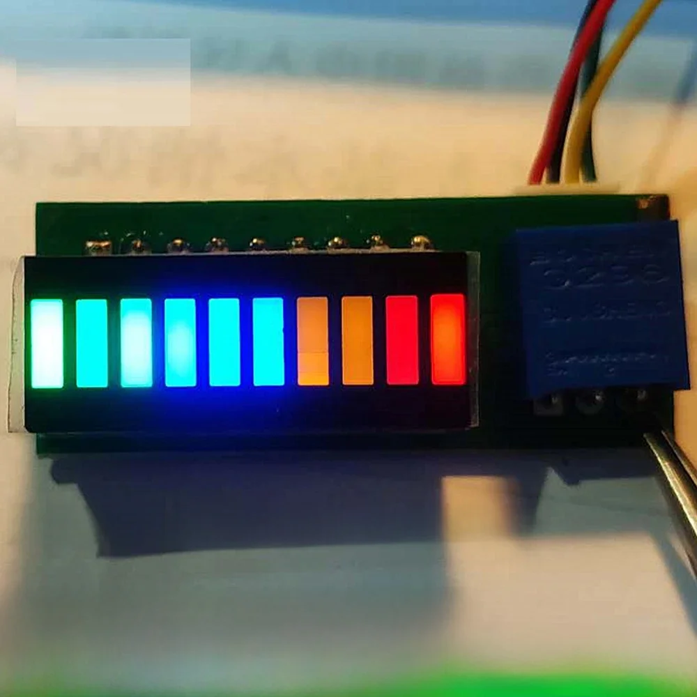 10-segment wzmacniacz mocy music melody wskaźnik poziomu wyświetlacz LED wskaźnik poziomu muzyki spektrum miernik VU sygnału audio — zdjęcie 2