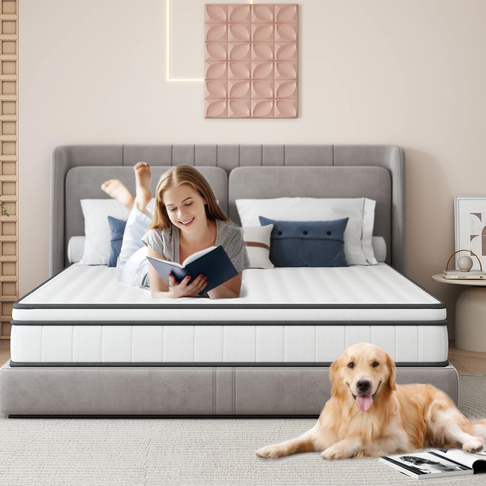 Picture 4: Mattress 140x200cm, with bated Springs (height 25cm), medium firmness and breathable, perfect support, ergonomic Durable