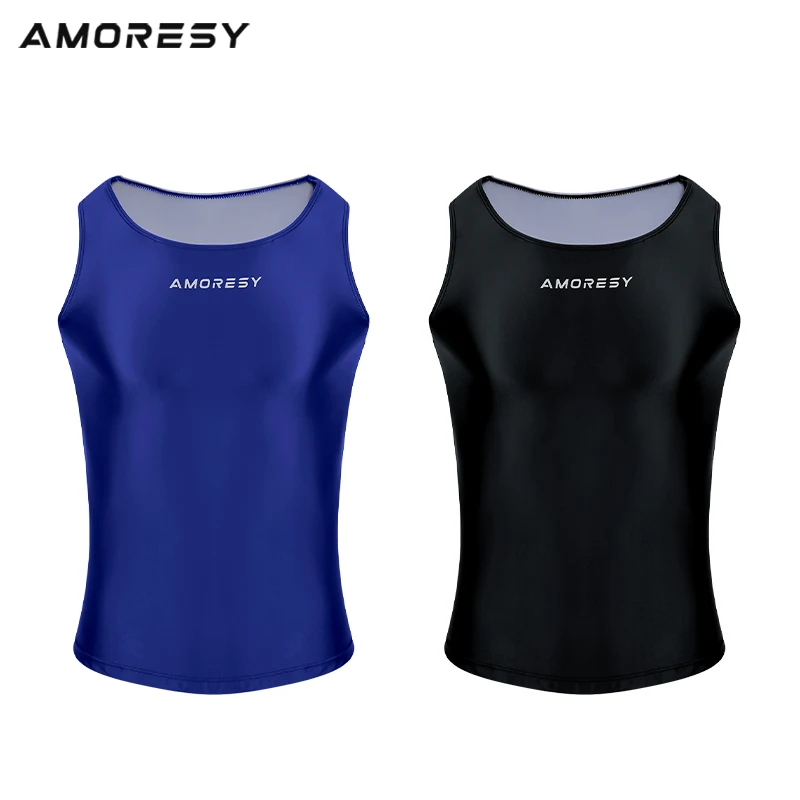 AMORESY Uranus series color-blocked fashion spandex tight sports hurdle vest men\'s running breathable