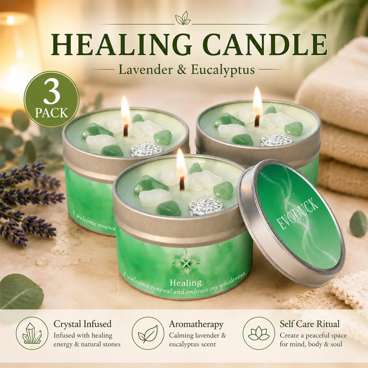 Duftkerzen |   Lavendel & Eukalyptus für tiefe Konzentration, Meditation, Yoga & Lesen |   Geburtstagsgeschenk für Frauen, Freundin, Halloween G