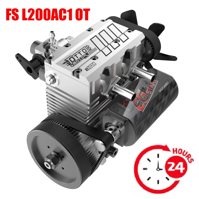 Silnik FS L200AC TOYAN chłodzony powietrzem silnik Nitro dwucylindrowy silnik 4-suwowy DIY zestaw zabawkowy Model w magazynie