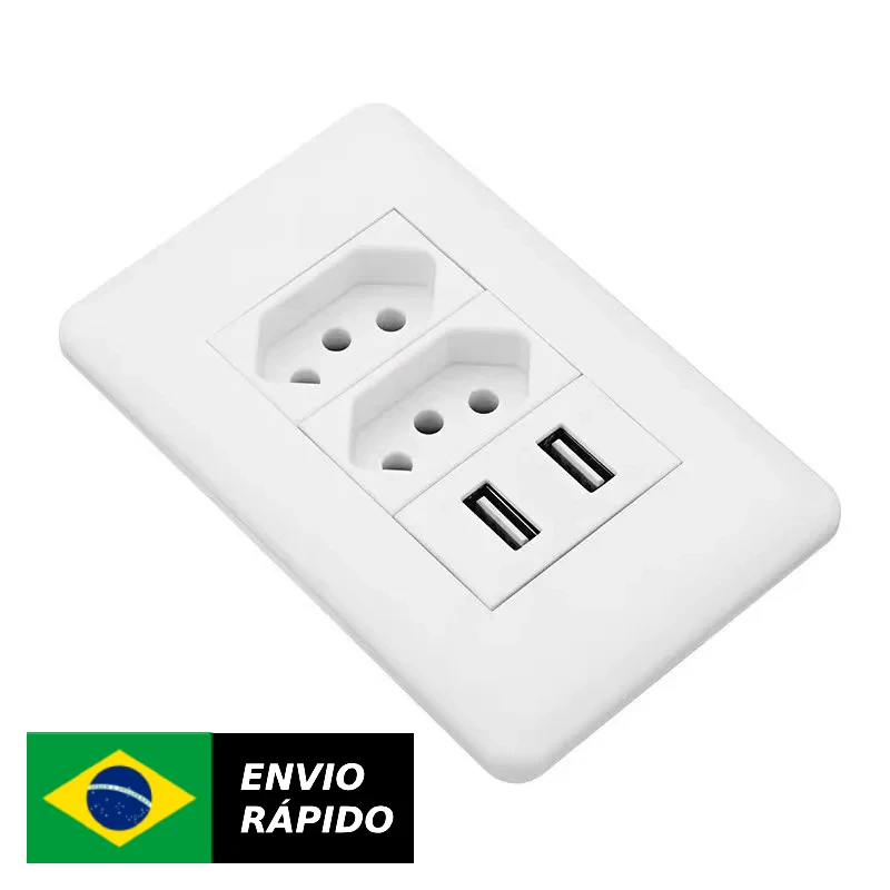 Tomada Parede Entradas Usb Carregador Universal Dispositivo