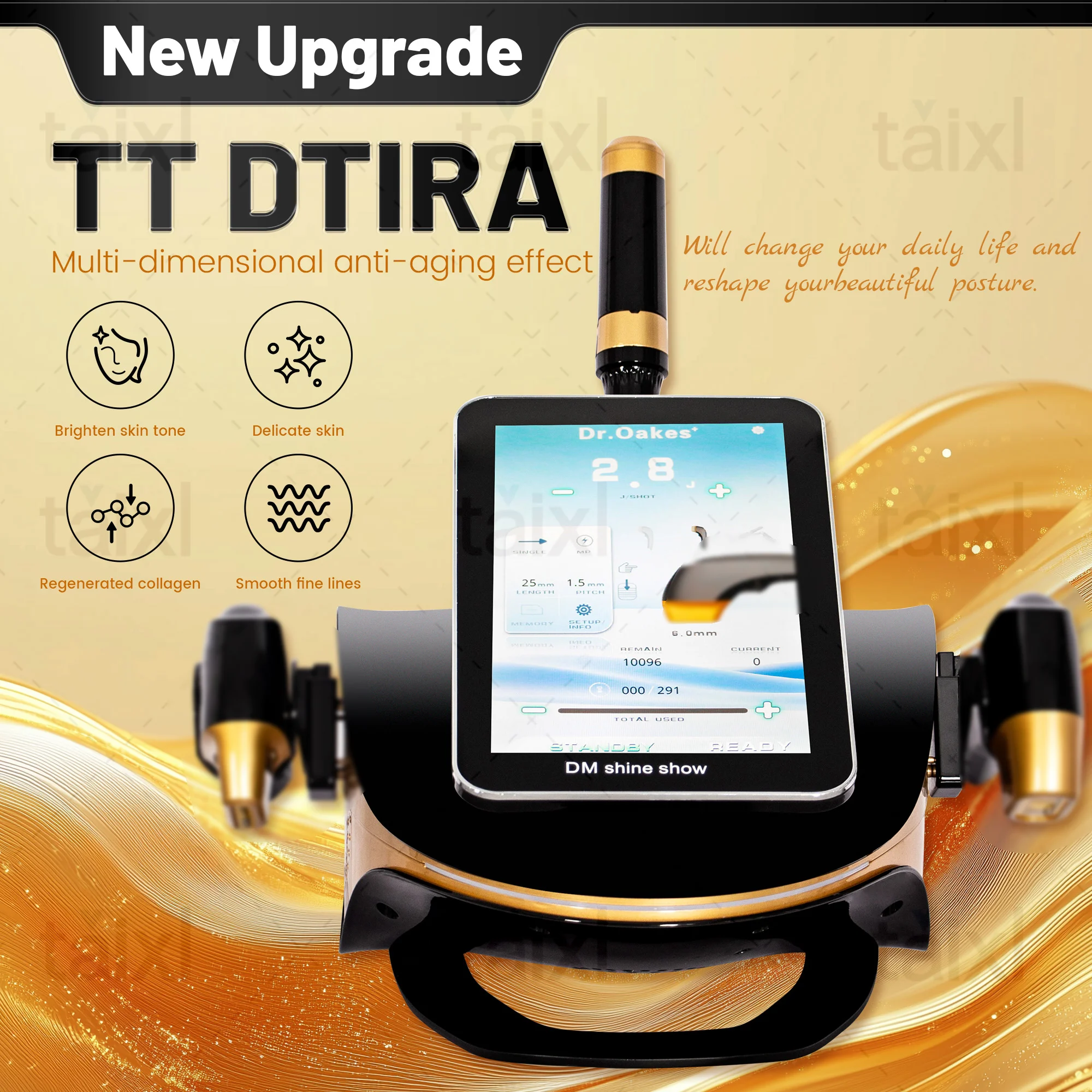 

Professional Portable Equipment 13.3 Inch TT Double Lifting Face Stretching Body Firming Anti Aging Skin Care Firming Machine