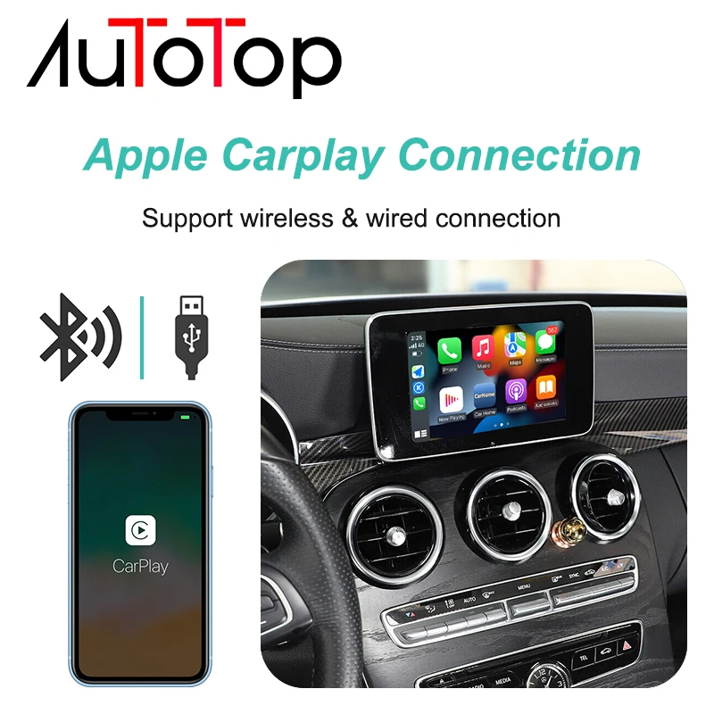 واجهة أوتو توب اللاسلكية Carplay أندرويد لسيارة Mercedes A B C CL S CLA CLS CLASS GLA GLS GLC GLE NTG5.0 صندوق البث الهوائي #2