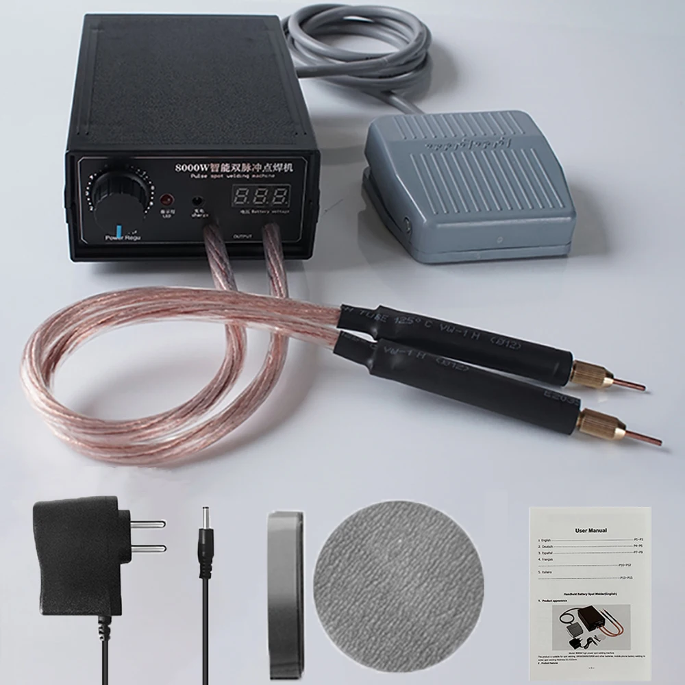 Kit de soudeuse par points mini OWJHE 8000W DIY automatique pour pack de batteries 18650, machine de soudage par points portable, stylo de soudage pour bande de nickel de 0,3 mm