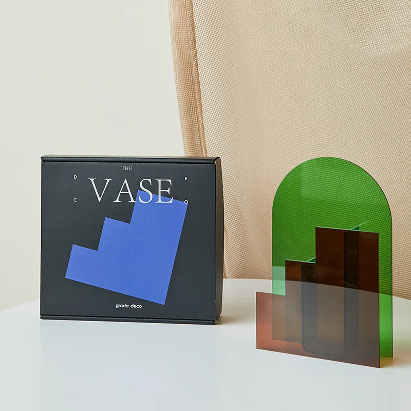 Acrylic vase 3D Geometry Acrylic Flower Pot Unique Tabletop Decoration Plant Flower Container Home Office Wedding Centerpiece - Image 6