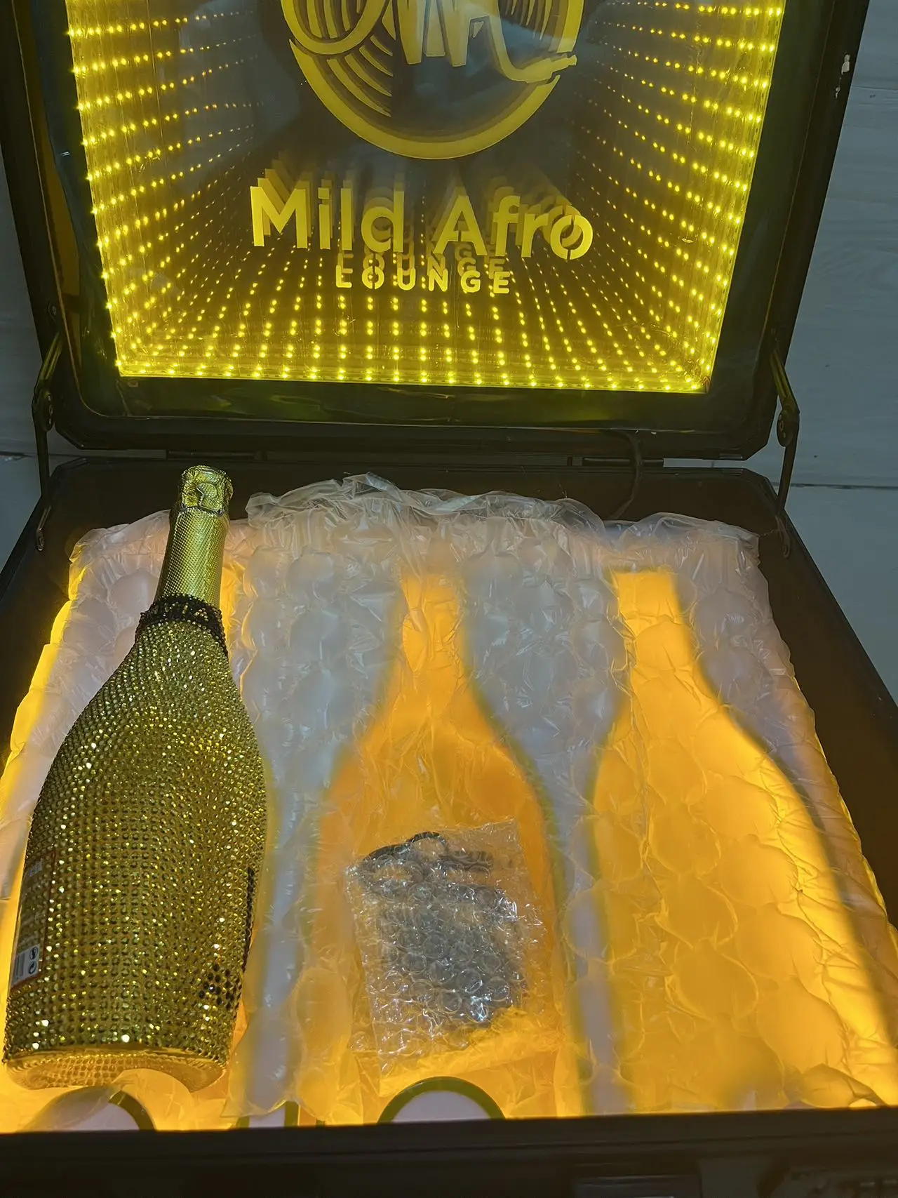 Botella de champán LED con logotipo personalizado