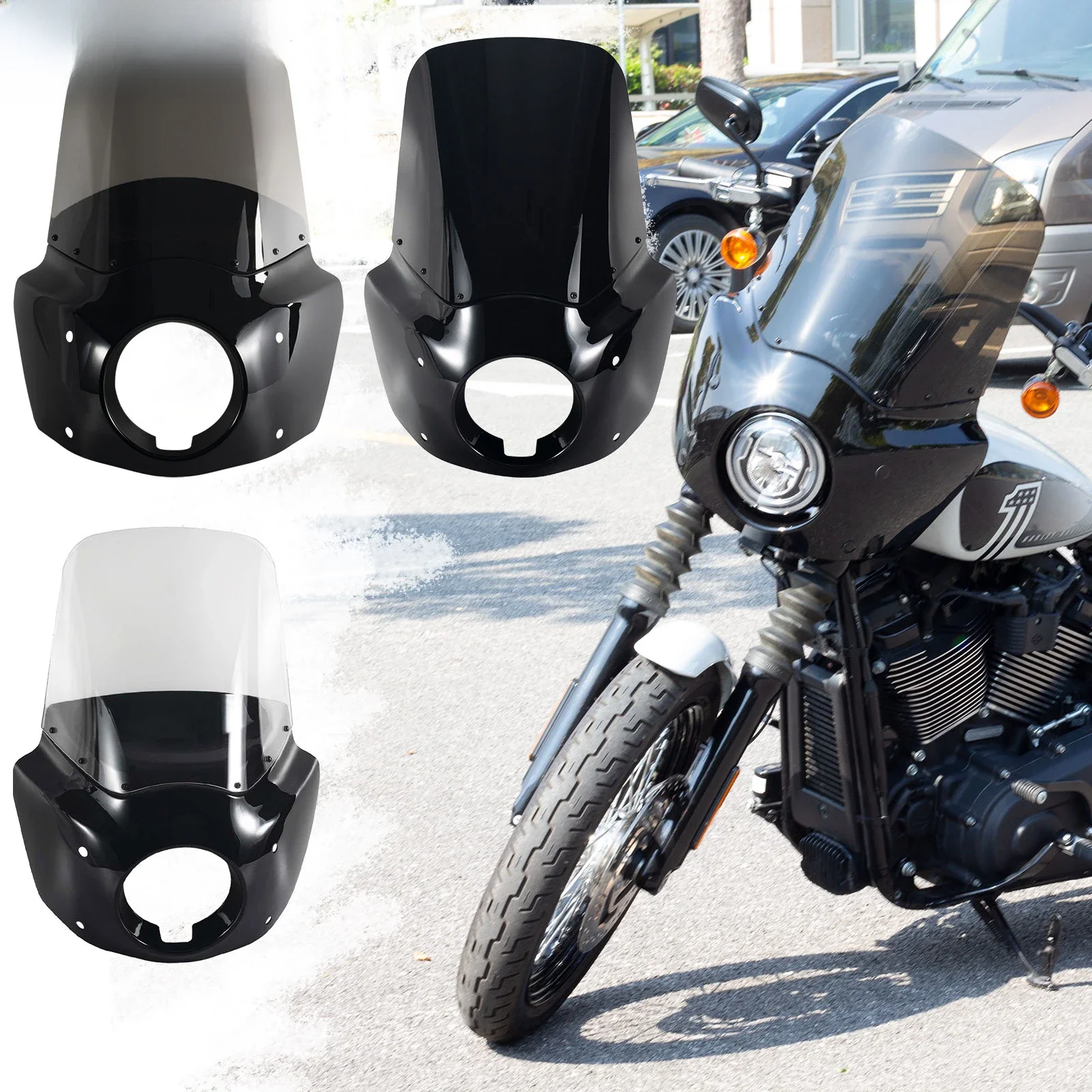 15 "motorfiets voorkuip voor Road Warrior kuip voor Harley Dyna 06-17 - afbeelding 2
