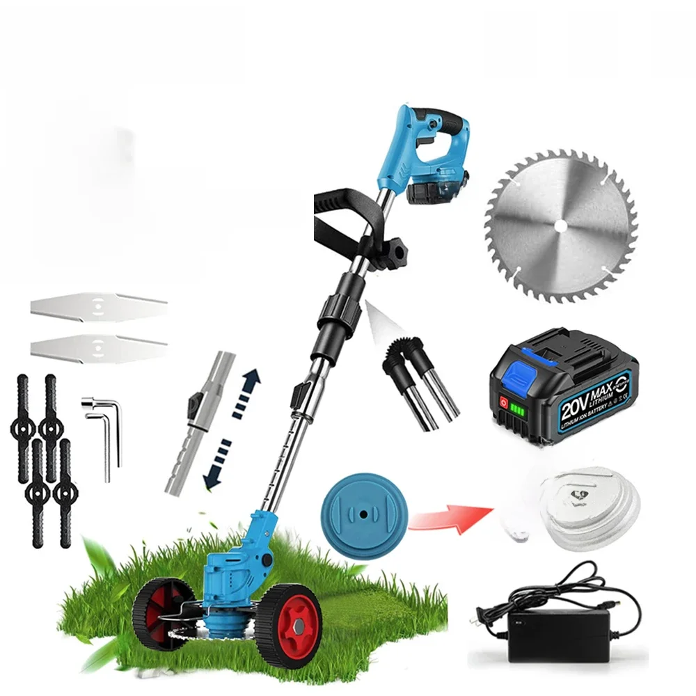 Elektrischer Rasenmäher 21V Akku-Grass ch neider Länge verstellbarer Cutter Haushalts gartengeräte