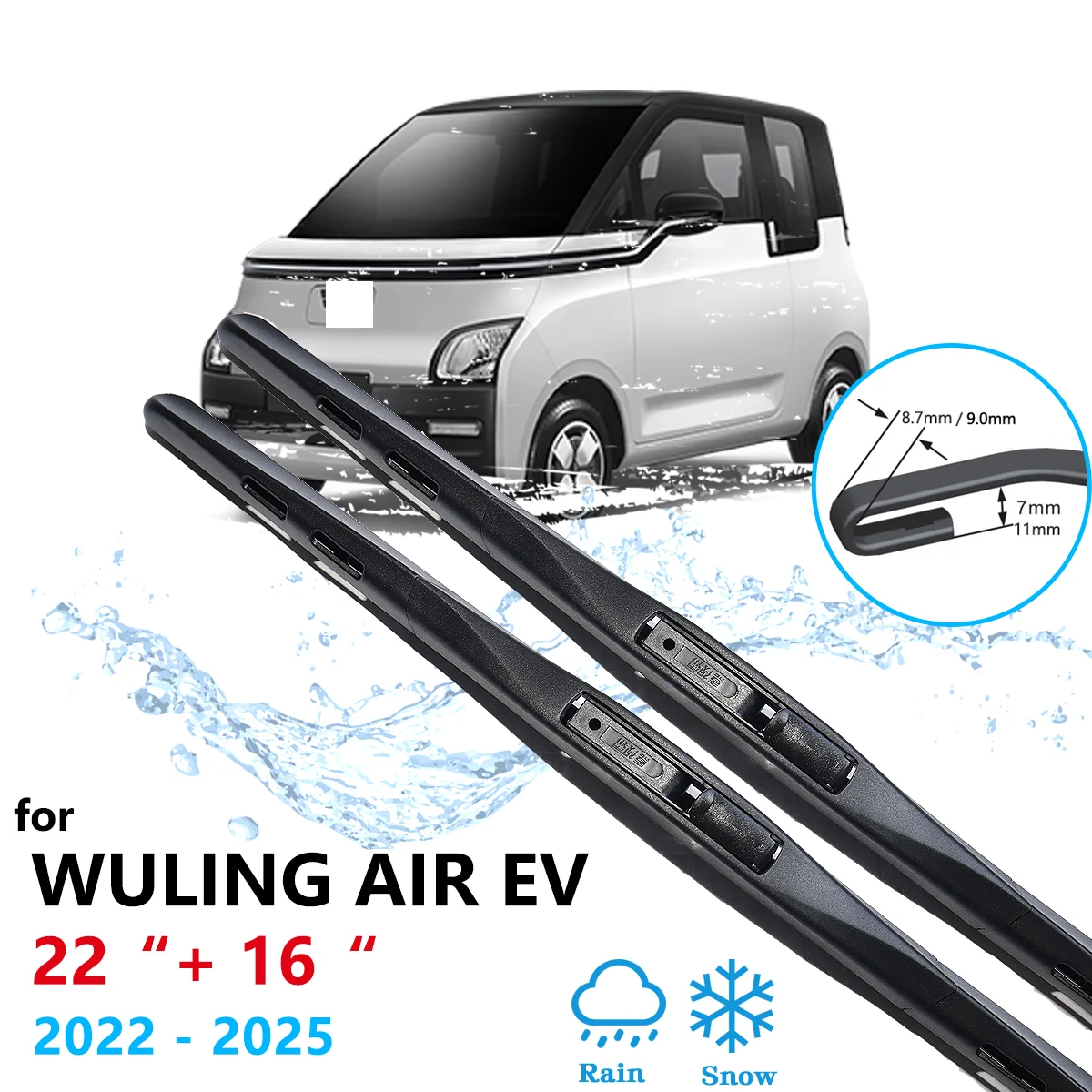 For Wuling Air EV MG Comet Chevrolet Spark E230 2022 2023 2024 2025 Front Wiper Blades Window Cleaning Windscreen Car Accessorie