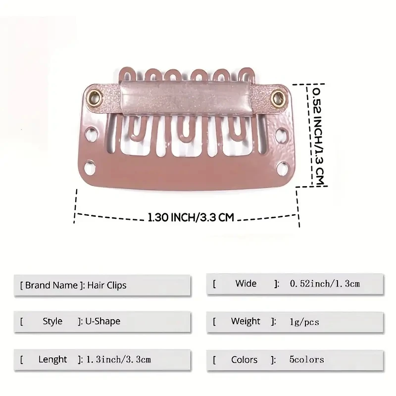 أدوات هيربيسي دبوس الشعر 20 قطعة كليب في الشعر التمديد شعر مستعار كليب للشعر البشري المفاجئة مقاطع الشعر ملحقات مشط معدني للإغلاق #2
