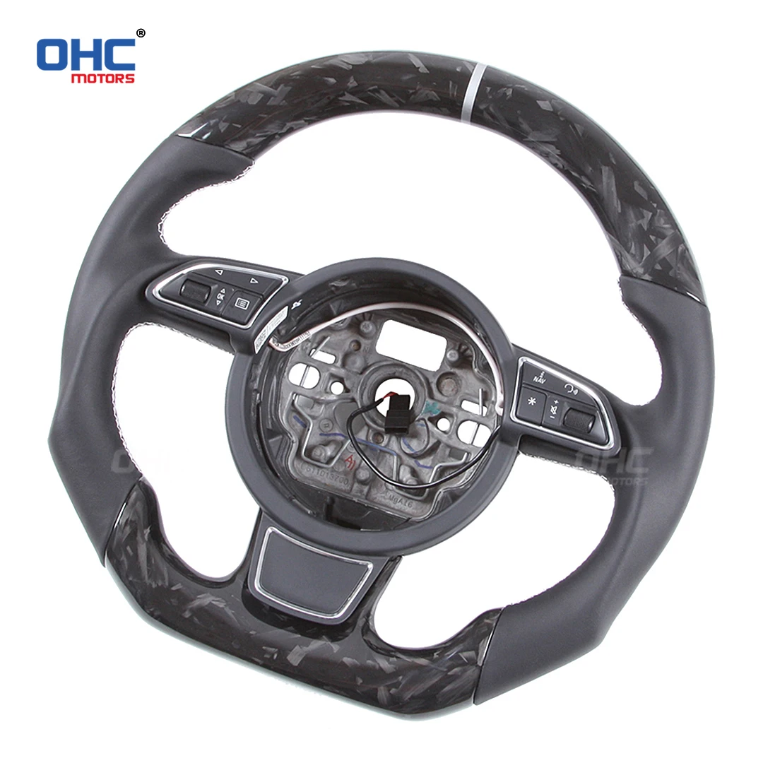 OHC Real Carbon Fiber Customized Steering Wheel Compatible for Audi A3 A4 B8 B8.5 A5 S3 S4 S5 RS3 RS4 Modified Carbon Fiber - view 5