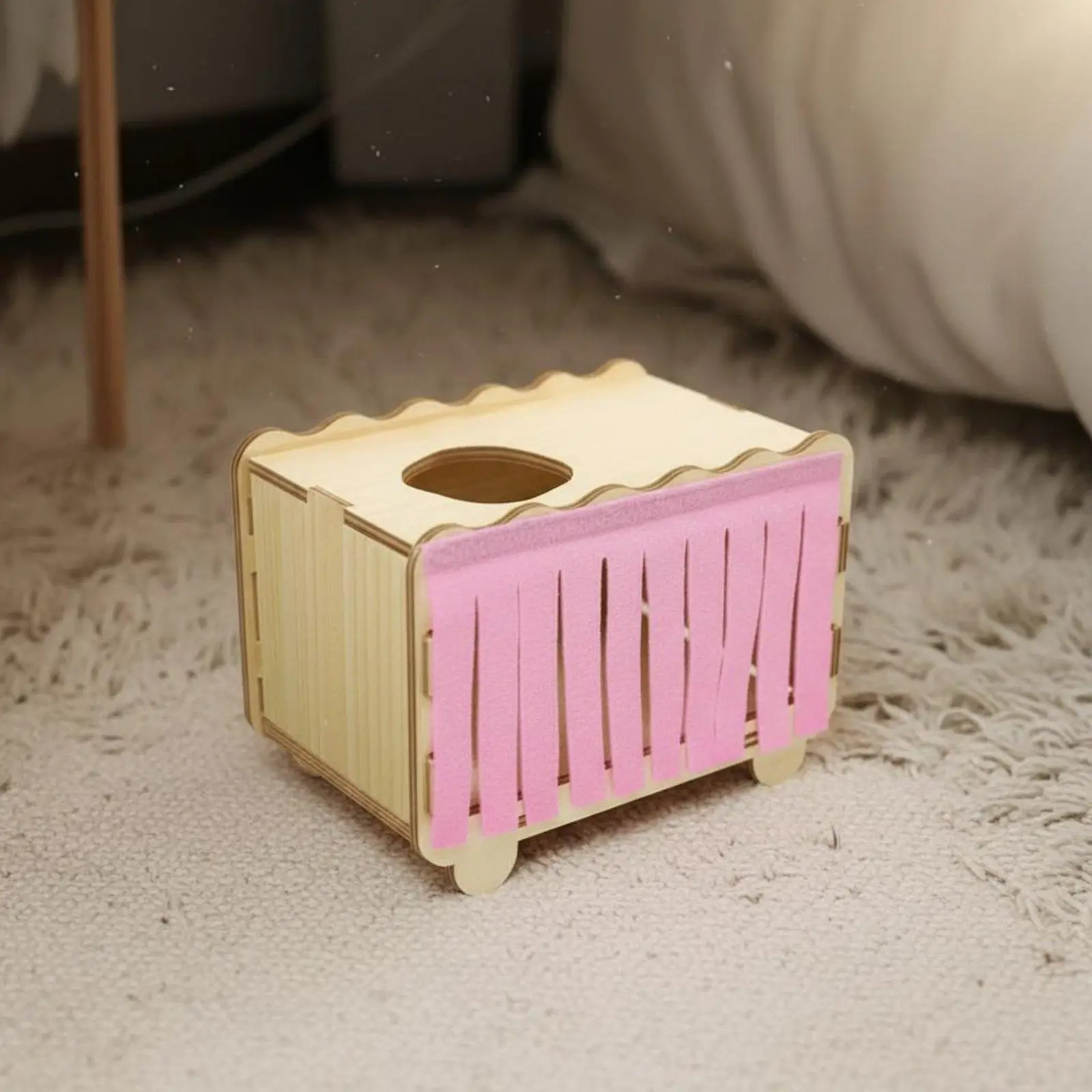 4 Pcs/Set Pet Cage Tassel Curtain Provides Shelter Fleece Fringe Door Curtain Soft Material for Hamsters, Guinea Pigs