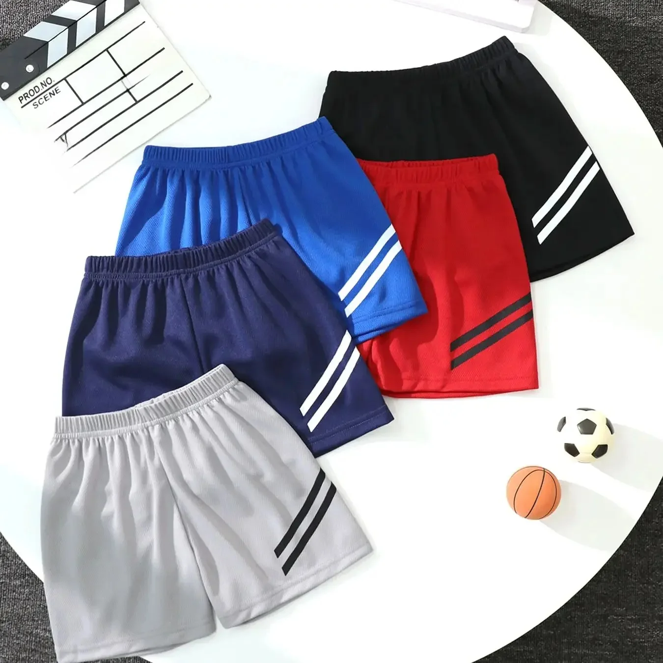 5/1 pièces garçons été séchage rapide sport multicolore Shorts enfants loisirs Joker mode lettres pantalons de plage filles en plein air