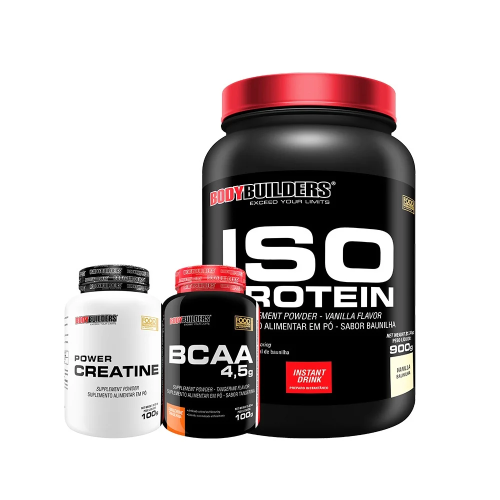 Iso Protein Kit 900g + BCAA 4.5 100G + Power Creatine 100g-To Improve Your Fitness Bodybuilding-Bodybuilders