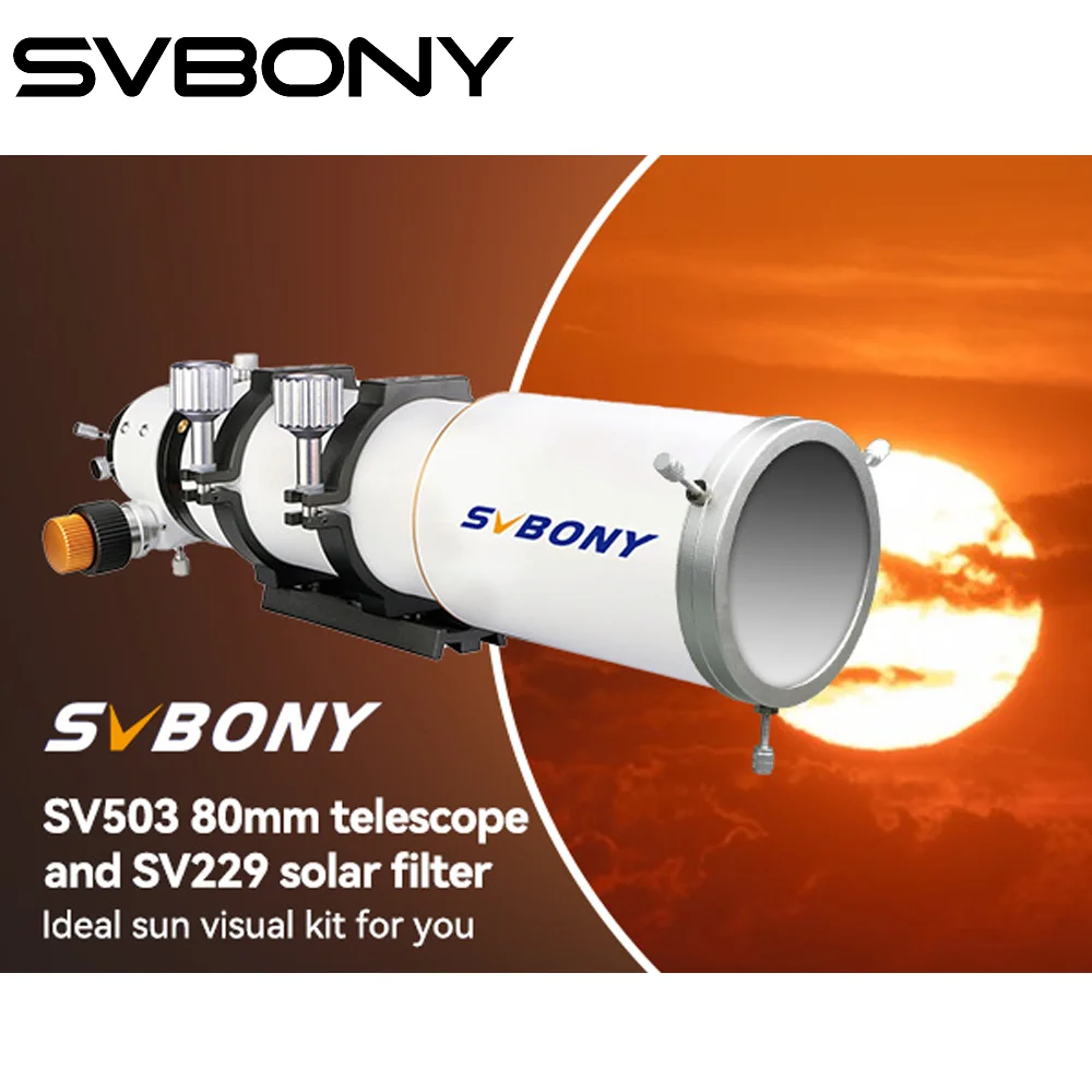 SVBONY SV503/SV550 APO refractortelescoop, triplet Apochromatische refractortelescoop - SV229 zonnefilter voor observatie op zonne-energie