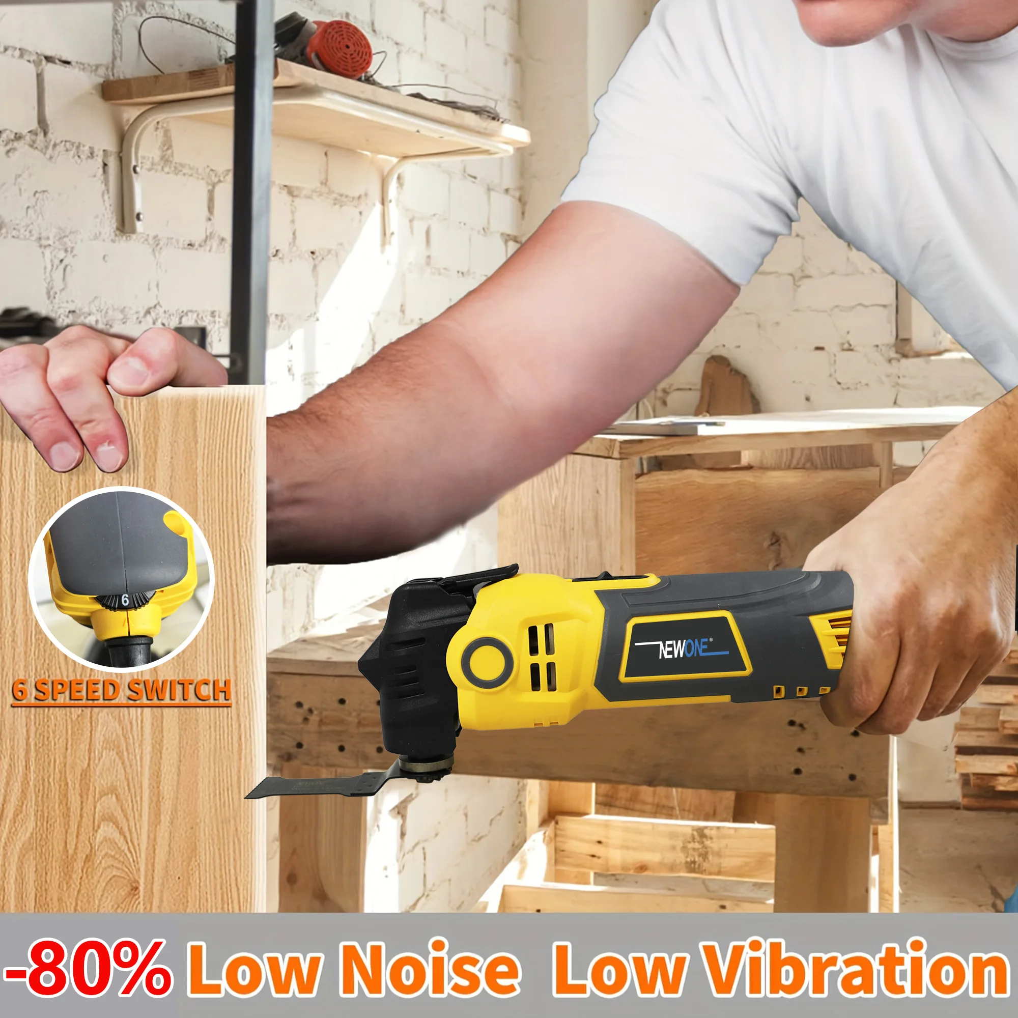 أداة تتأرجح سريعة الإصدار مقاومة للصدمات باللون الأصفر بقدرة 500 وات مناسبة للنشر والتلميع والزجاج المعدني الخشبي #4