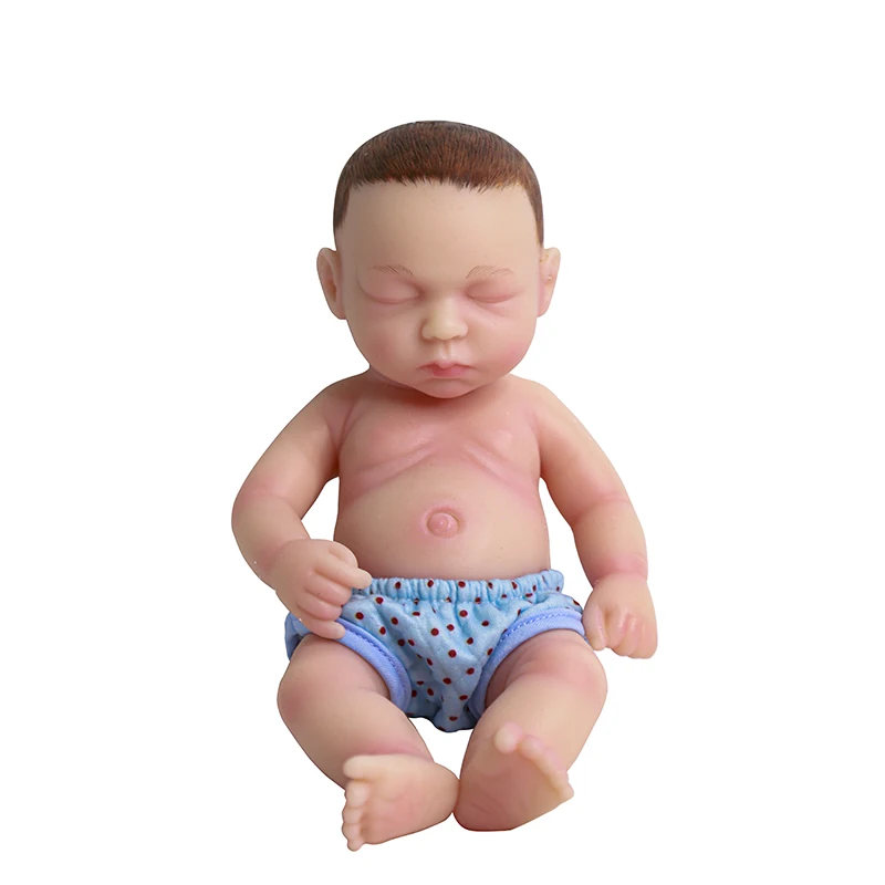 COSDOLL Soft Full Body Silicone Sleeping Baby Doll Lifelike Reborn Baby Girl Toys Solid Unpainted 31cmBaby Bebe Kids Toy Gifts