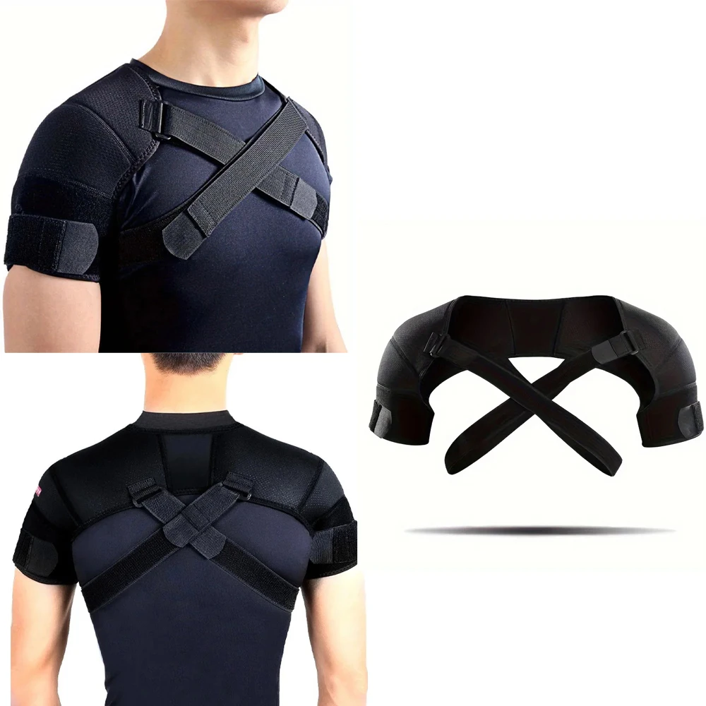 

An adjustable cross-shoulder support strap for back sports shoulder support and adjustable strap