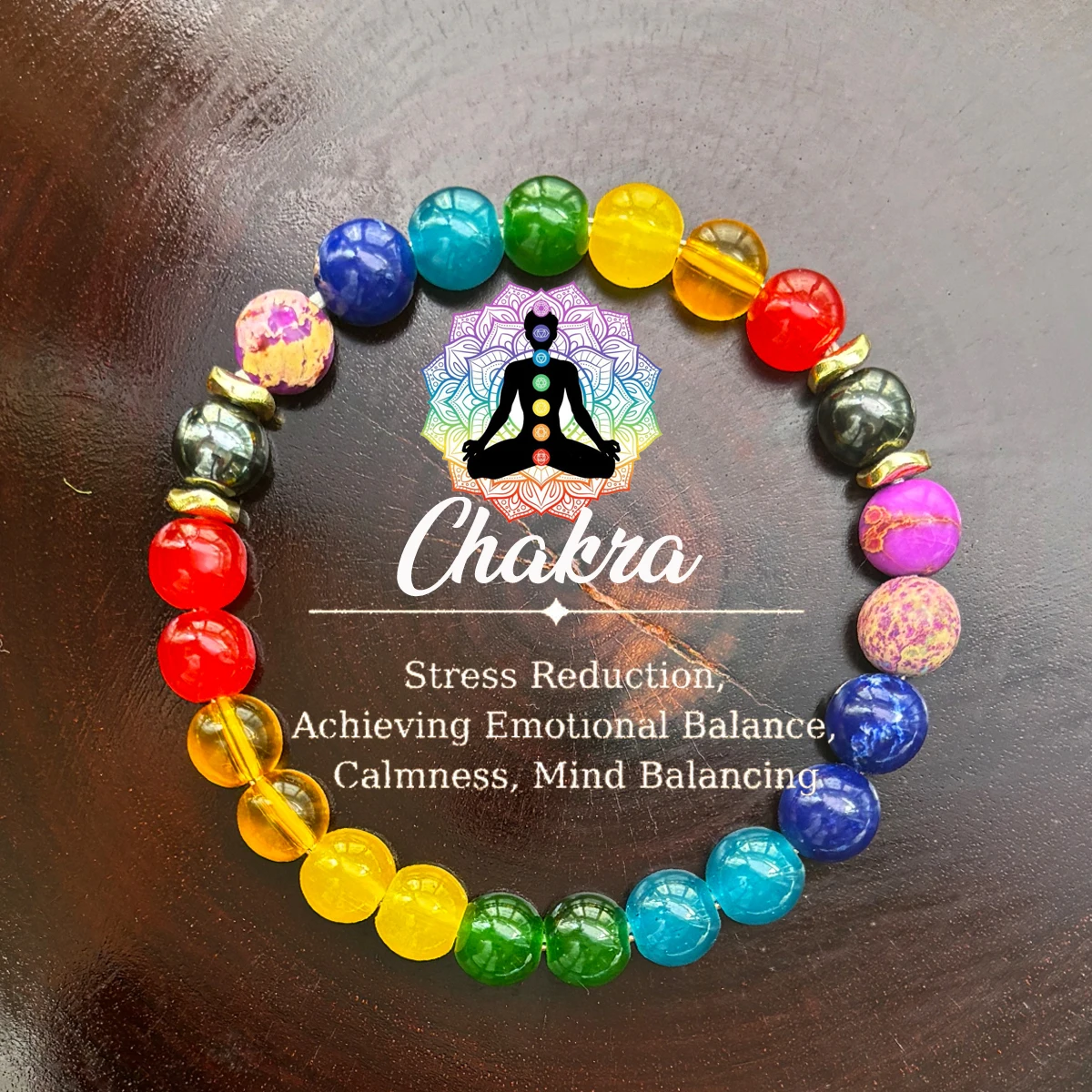 1pcs/7 Chakra Bracelet Made of Natural Stone 7 Colors Handmade Beaded Bracelet for Men and Women Yoga Meditation Bracelet Fashio