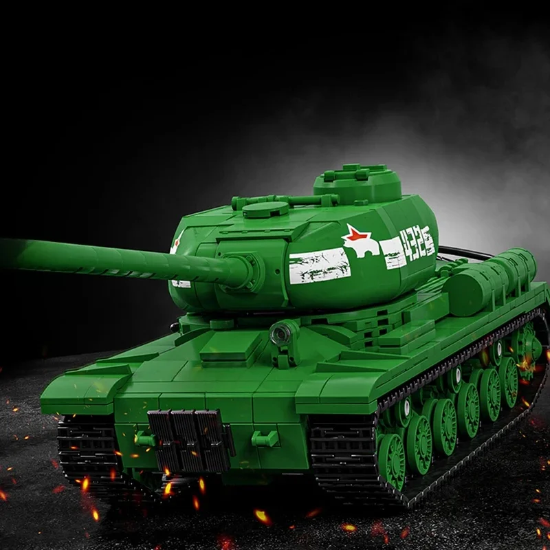 NIEUWE Klassieke Zware Tank KV-2 Bricks MOC Set WW2 IS-2 Panzer Bouwstenen Model Oorlog Militaire Auto Kinderen Speelgoed Volwassen Jongen Geschenken - afbeelding 2