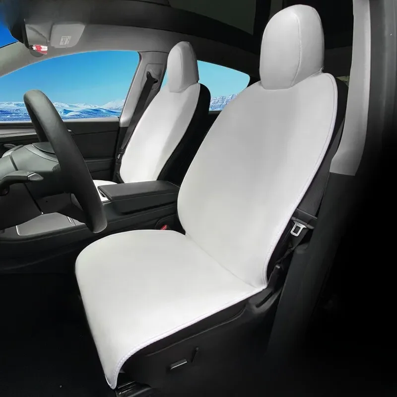 Dla Tesla Model 3/Y wysokiej jakości flanelowy tapicerowany pokrowiec na siedzenie przytulna ciepła poduszka samochód zmodyfikowane akcesoria do dekoracji wnętrz — 2