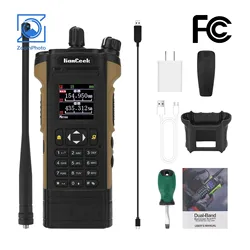 HAMGEEK APX-8000 12W Dual Band Radio VHF UHF Handheld Transceiver Dual PTT w/ Handheld Microphone