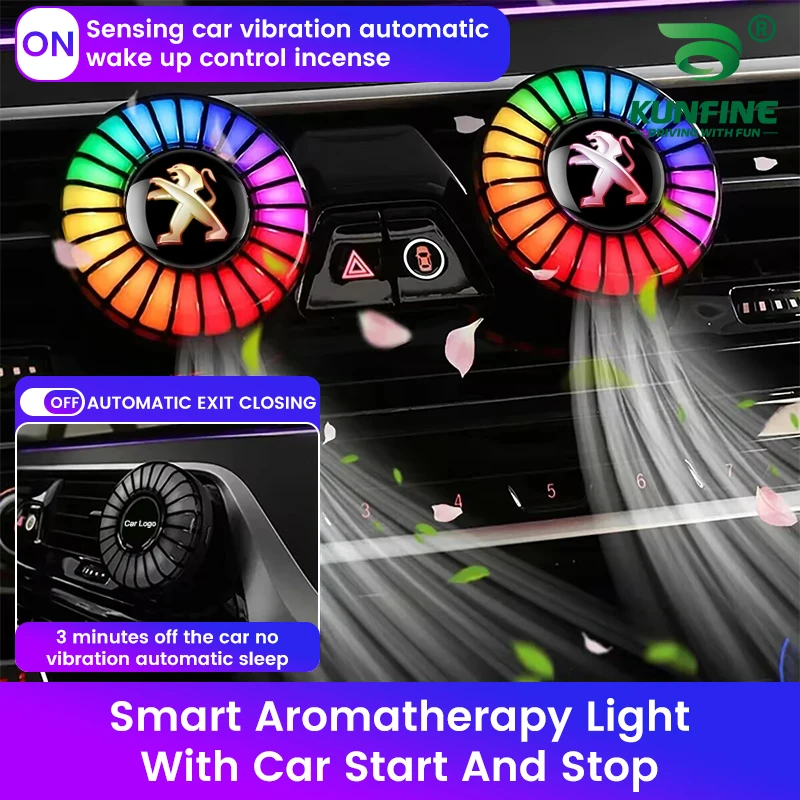 

Car Aroma Diffuser Music Rhythm Light 256 Colors Option RGB LED Strip Sound Control Auto Music Lamp With Air outlet Fresheners