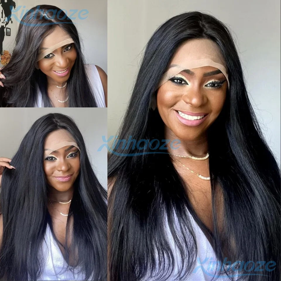 

5x5 шелковый верхний парик человеческие волосы шелковая основа парик прямые перуанские волосы Remy бесклеевой полный парик шнурка # 1, темно-черный для женщин