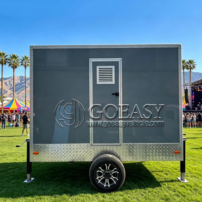 Multi Functional Mobile Toilet Trailer Portable Outdoor Toilet Trailer For Camping Construction Sites With Water Storage Tank