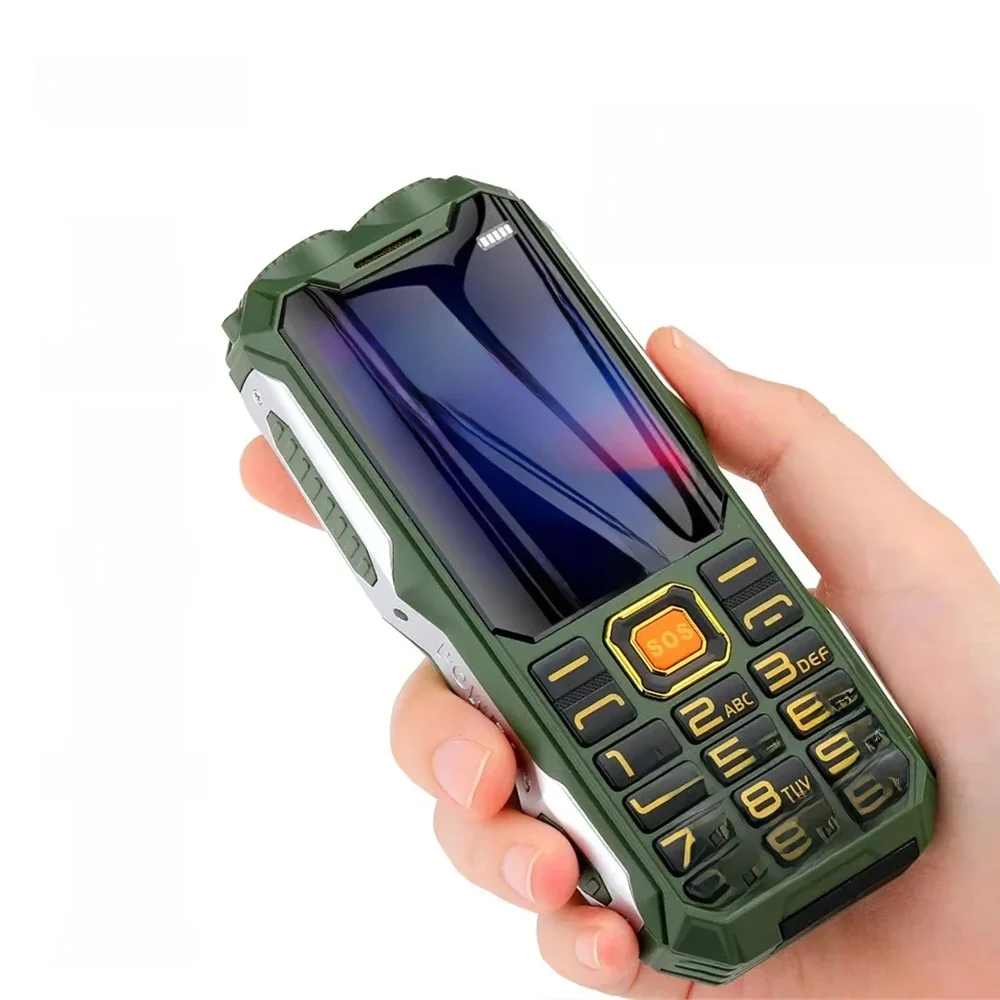 YeeMI Q8 2G/4G wytrzymały telefon wodoodporne funkcje telefony 2.6 "HD LED Light 16800mAh bateria duży głośnik telefon komórkowy dla starszych SOS — zdjęcie produktu 7