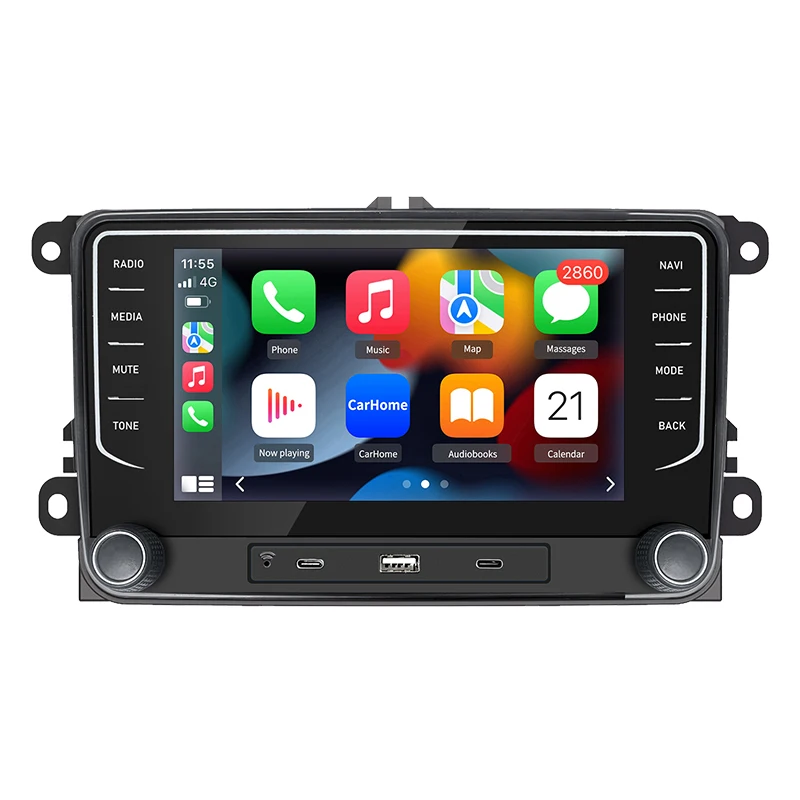 Junsun Android Autoradio GPS Voor VW Volkswagen Skoda Octavia Golf 5 6 Touran Passat B6 Polo Jetta 2 DIN CarPlay Multimedia Speler - afbeelding 2
