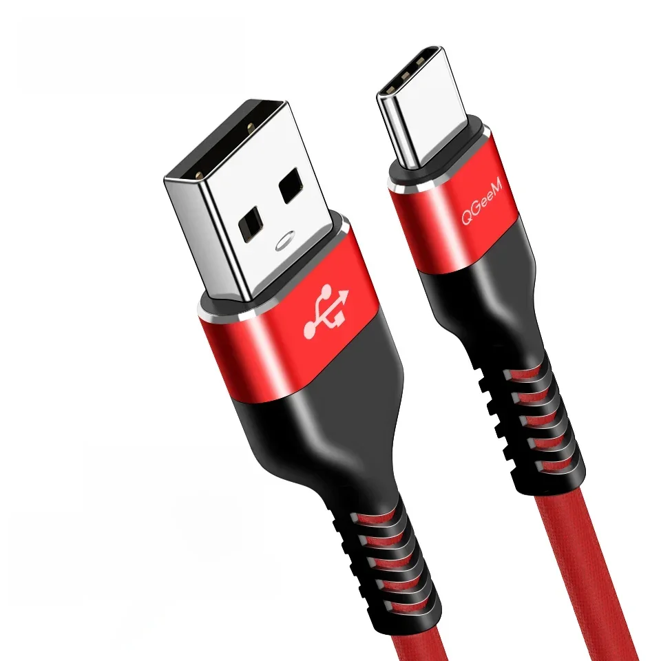 QGEEM 3A USB C Câble USB Type C Câble pour Xiaomi Oppo Realme OnePlus Redmi Chargeur de téléphone rapide Chargeur de charge Type C Câble de charge rapide Accessoires de téléphone Smart Phone C Type