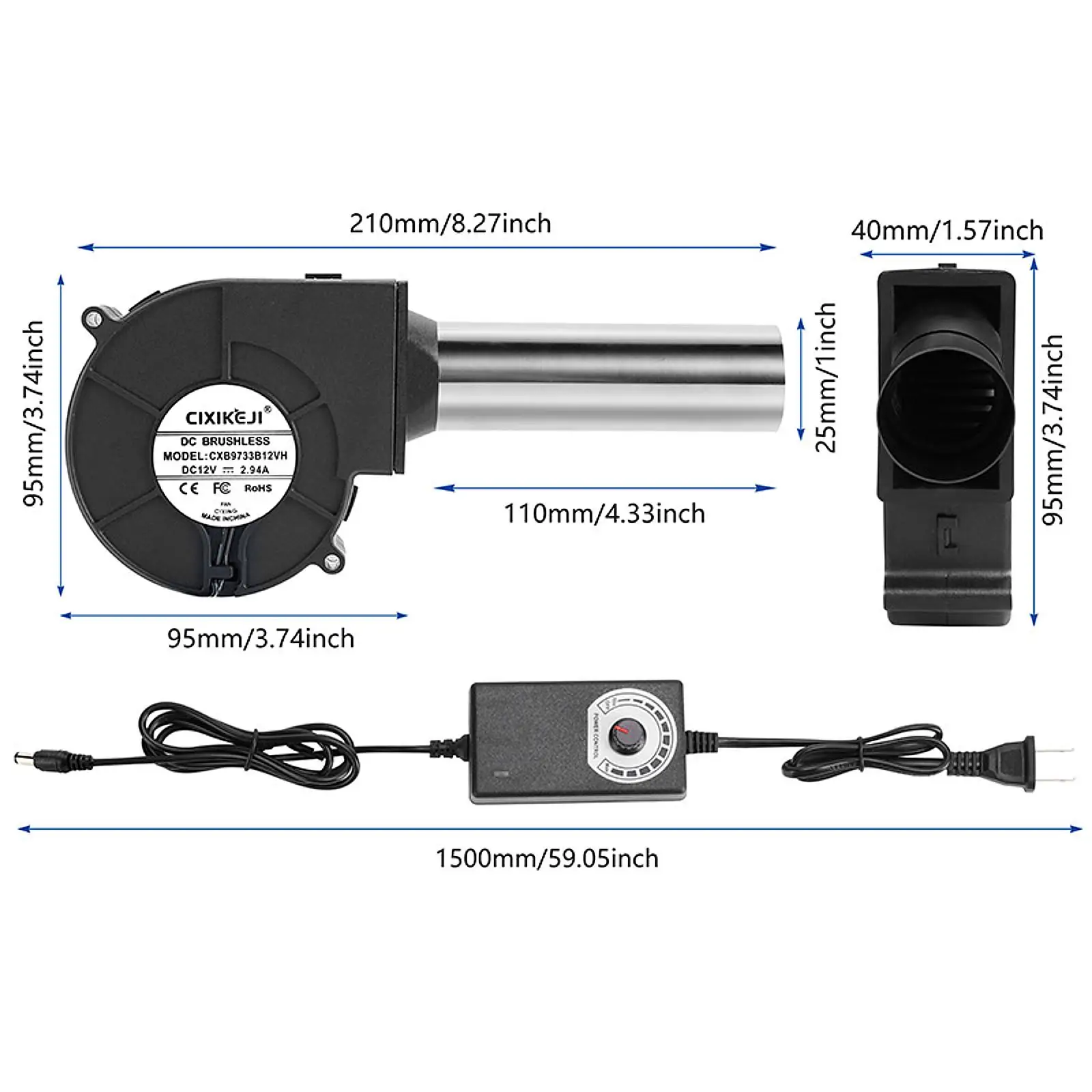 مروحة الموقد شواء مروحة نفخ خفيفة الوزن 100-240 فولت منفاخ الهواء سرعة قابلة للتعديل لتجمعات الحفلات في الهواء الطلق نزهة موقد الخشب مروحة