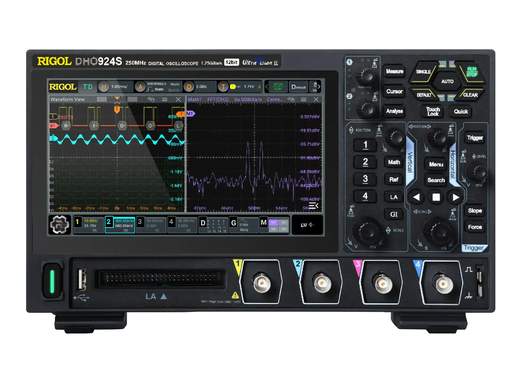 RIGOL DHO914/914S/924/924S 4Channel 125/250MHz Digital Oscilloscope 12 Bit 1.25GSa/Sec 50MPts Depth