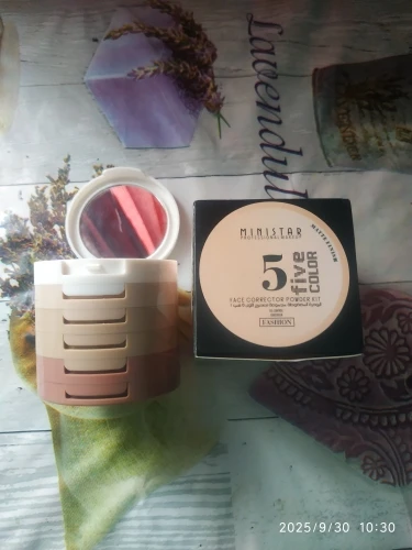 Concealer Contouring Powder, 5 Color 5 Decked Powder Tower, Brightening Skin Tone,Oil Control Makeup Loose Powder Setting Powder photo review