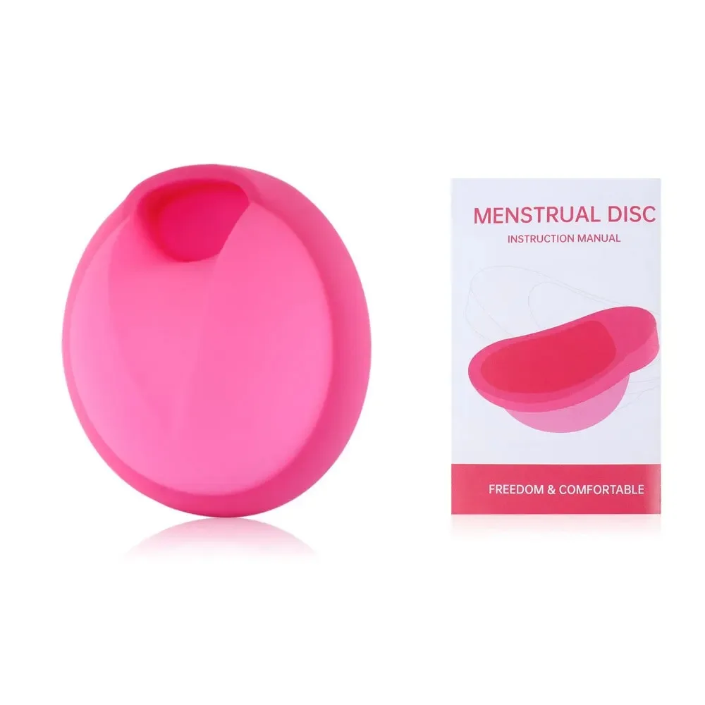 1pc Reusable Menstrual Disc For Women Feminine Lady Menstrual Disc With Tail Flat-fit Design Extra-Thin Sterilizing Silicone Cup
